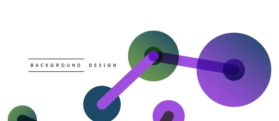 Abstract background. Round dots connected by lines. Trendy techno business Stockillustratie