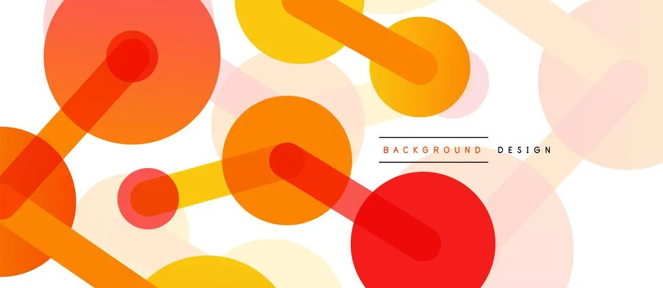 Abstract background. Round dots connected by lines. Trendy techno business Stock Illustration