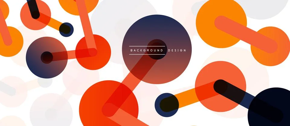 Abstract background. Round dots connected by lines. Trendy techno business 스톡 일러스트
