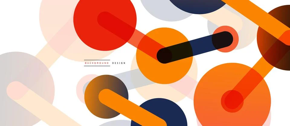 Abstract background. Round dots connected by lines. Trendy techno business Stock Illustration