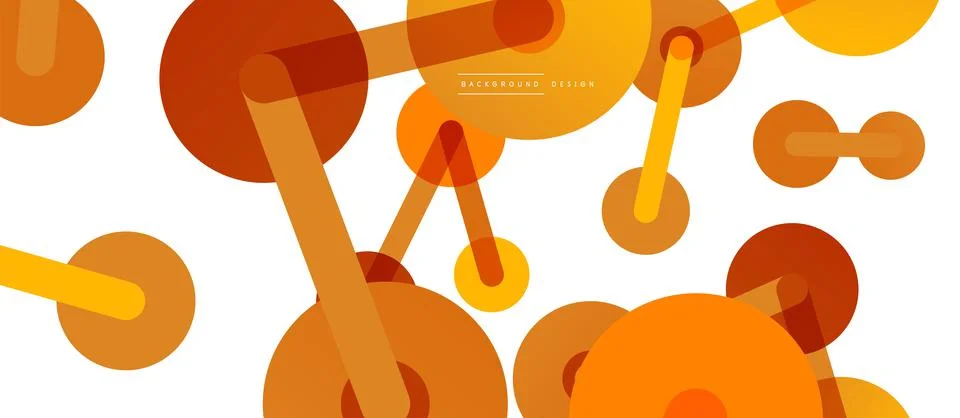 Abstract background. Round dots connected by lines. Trendy techno business Stock Illustration