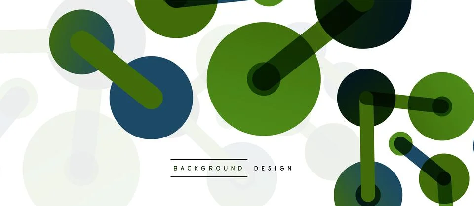 Abstract background. Round dots connected by lines. Trendy techno business Stockillustratie