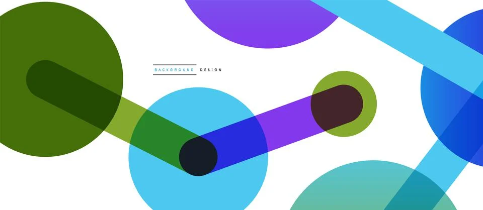 Abstract background. Round dots connected by lines. Trendy techno business Illustrazione stock