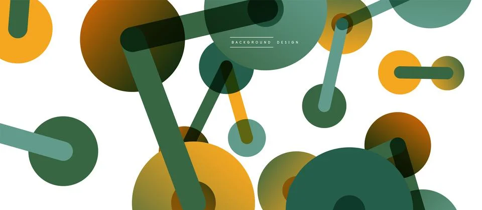 Abstract background. Round dots connected by lines. Trendy techno business Stock Illustration