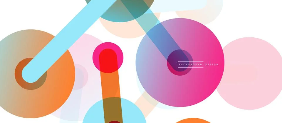 Abstract background. Round dots connected by lines. Trendy techno business Illustrazione stock