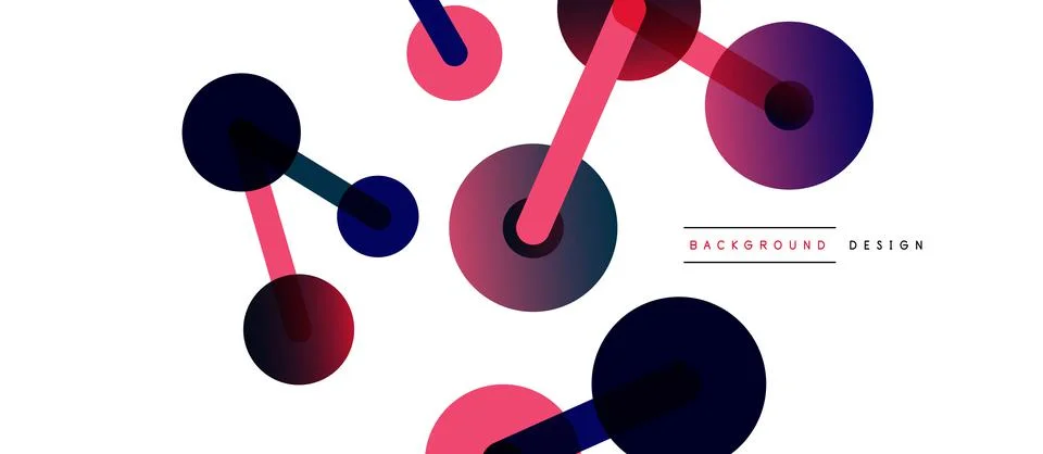 Abstract background. Round dots connected by lines. Trendy techno business 스톡 일러스트