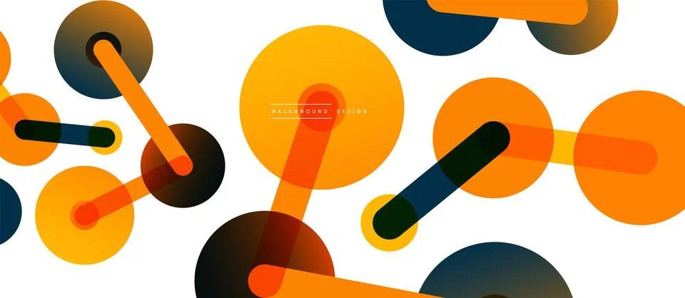 Abstract background. Round dots connected by lines. Trendy techno business 스톡 일러스트