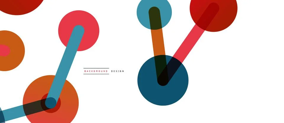 Abstract background. Round dots connected by lines. Trendy techno business Stock Illustration