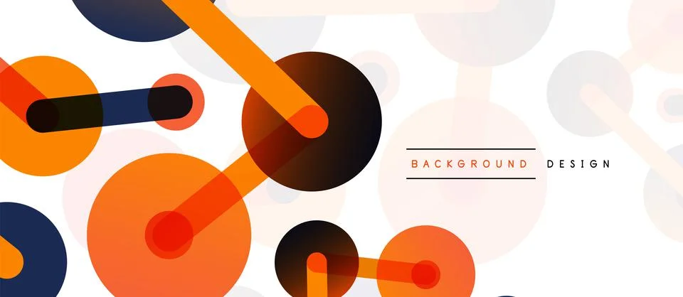 Abstract background. Round dots connected by lines. Trendy techno business Stock Illustration
