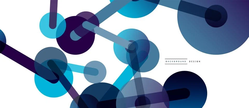 Abstract background. Round dots connected by lines. Trendy techno business イラスト素材