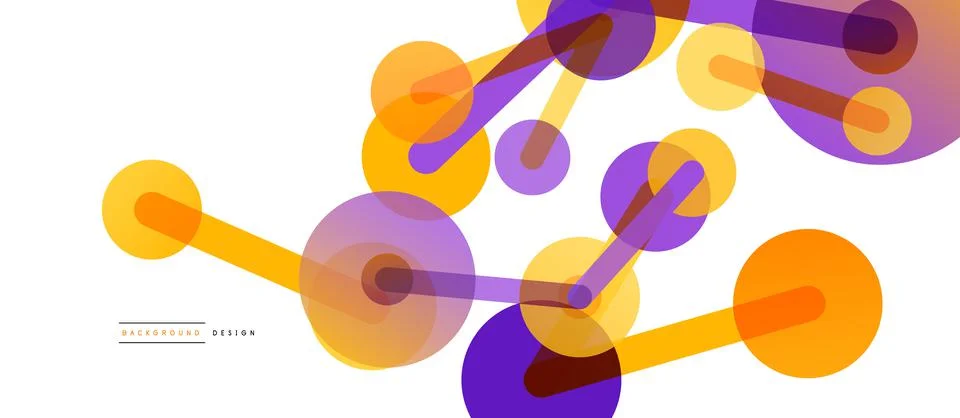 Abstract background. Round dots connected by lines. Trendy techno business Stock Illustration