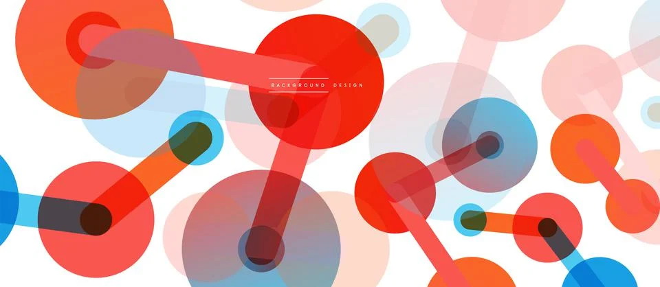 Abstract background. Round dots connected by lines. Trendy techno business Illustrazione stock