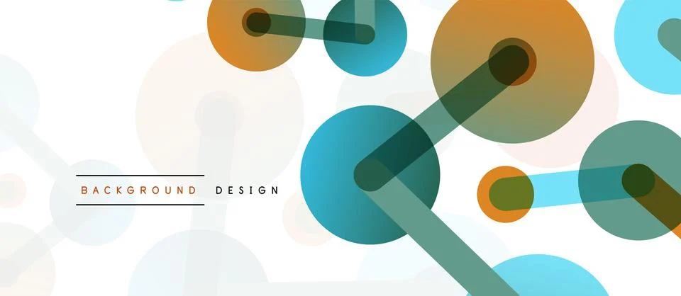 Abstract background. Round dots connected by lines. Trendy techno business Stockillustratie