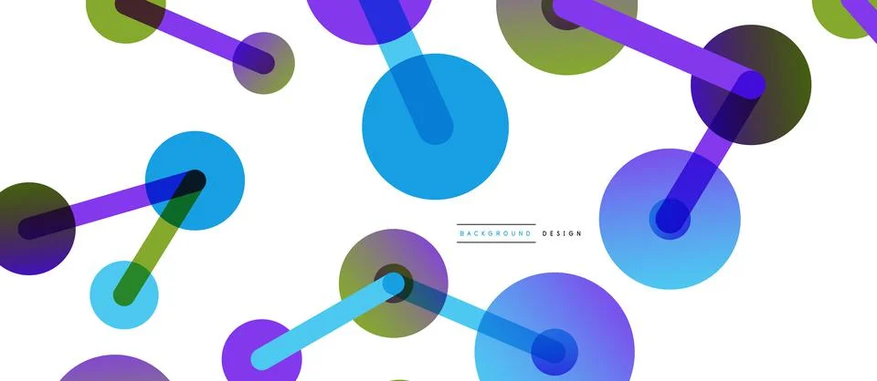 Abstract background. Round dots connected by lines. Trendy techno business Stockillustratie