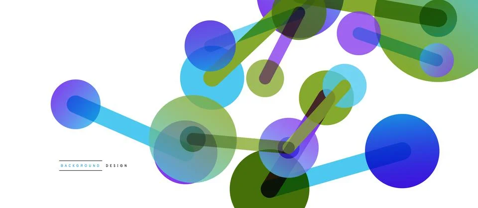 Abstract background. Round dots connected by lines. Trendy techno business 스톡 일러스트