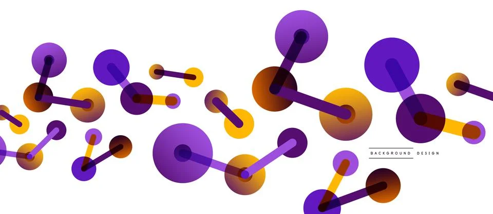 Abstract background. Round dots connected by lines. Trendy techno business 스톡 일러스트