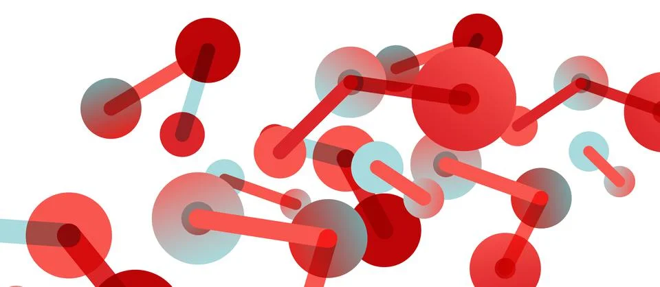 Abstract background. Round dots connected by lines. Trendy techno business 库存插图