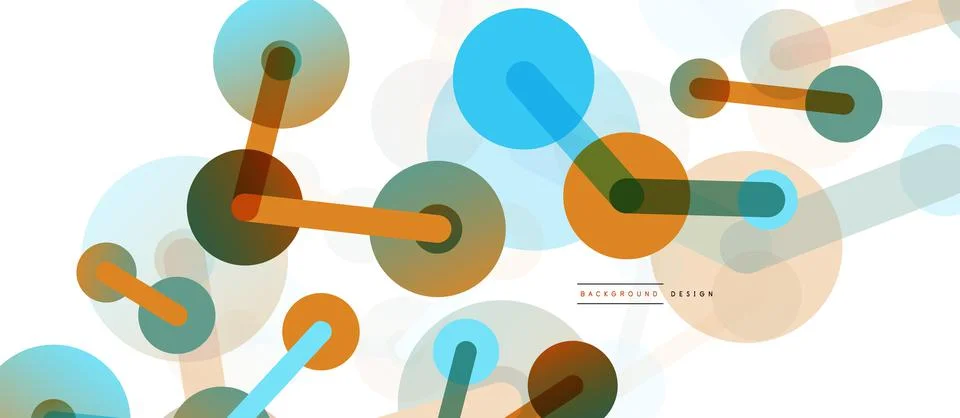 Abstract background. Round dots connected by lines. Trendy techno business 스톡 일러스트