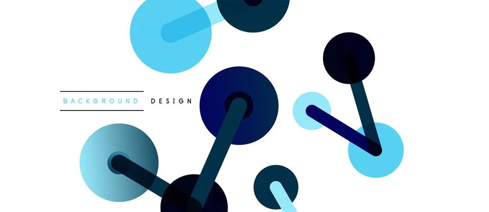 Abstract background. Round dots connected by lines. Trendy techno business 스톡 일러스트
