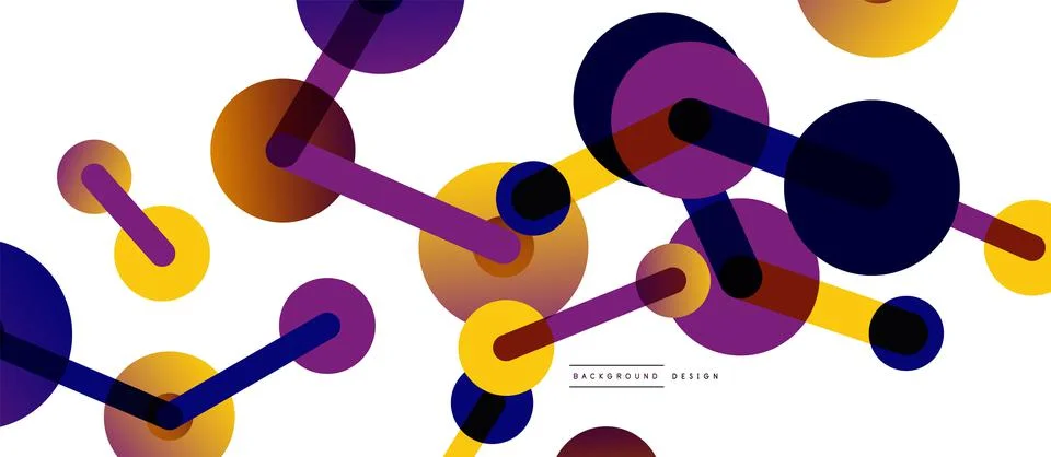 Abstract background. Round dots connected by lines. Trendy techno business イラスト素材