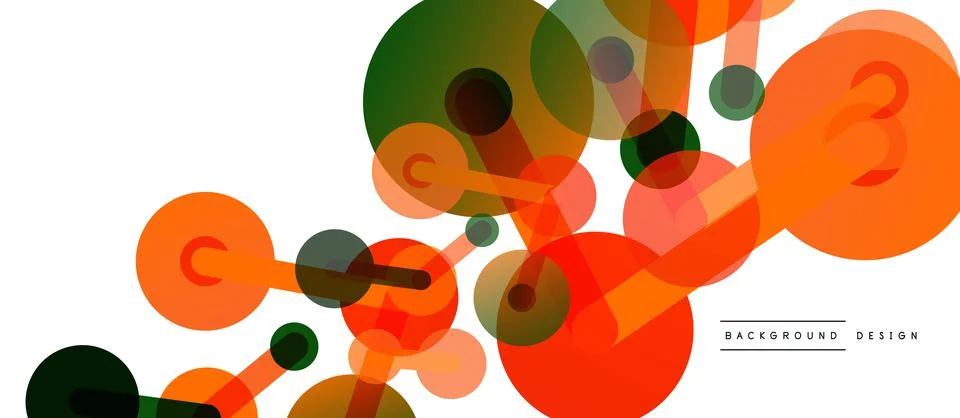 Abstract background. Round dots connected by lines. Trendy techno business Illustrazione stock