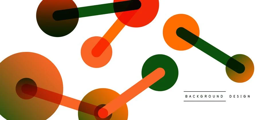 Abstract background. Round dots connected by lines. Trendy techno business Stockillustratie