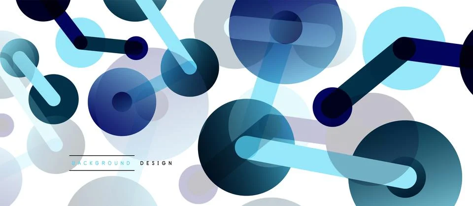 Abstract background. Round dots connected by lines. Trendy techno business 스톡 일러스트