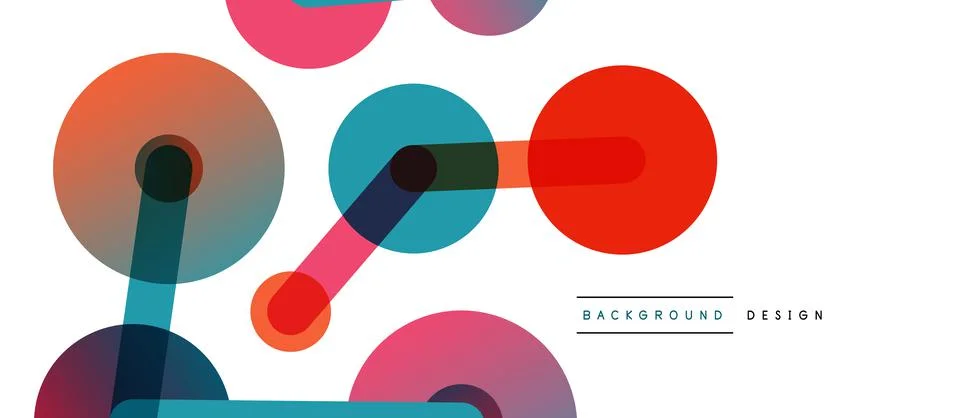 Abstract background. Round dots connected by lines. Trendy techno business Illustrazione stock