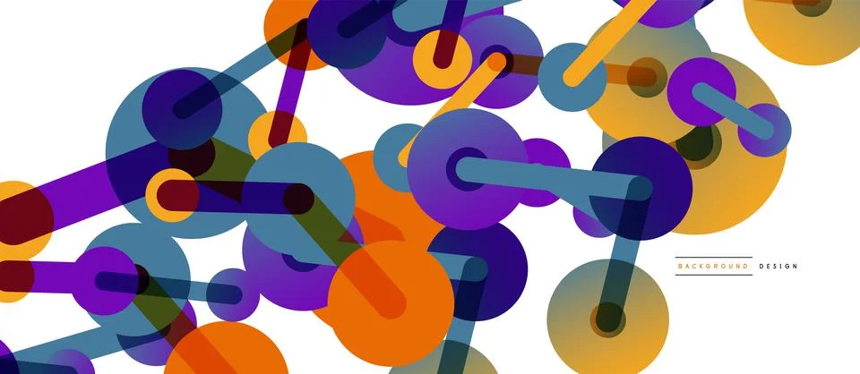 Abstract background. Round dots connected by lines. Trendy techno business 스톡 일러스트
