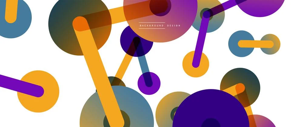 Abstract background. Round dots connected by lines. Trendy techno business Stock Illustration