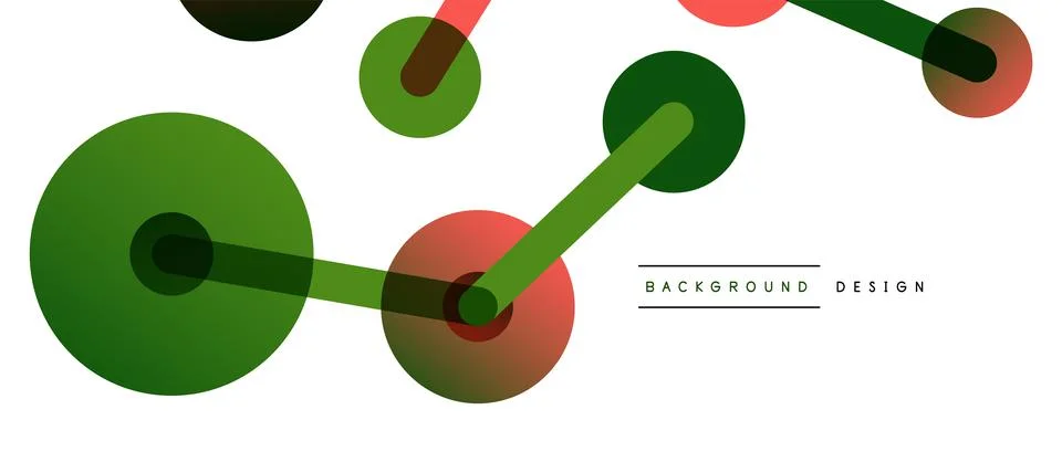 Abstract background. Round dots connected by lines. Trendy techno business Stock Illustration