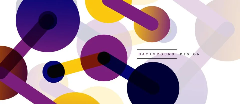 Abstract background. Round dots connected by lines. Trendy techno business Illustrazione stock