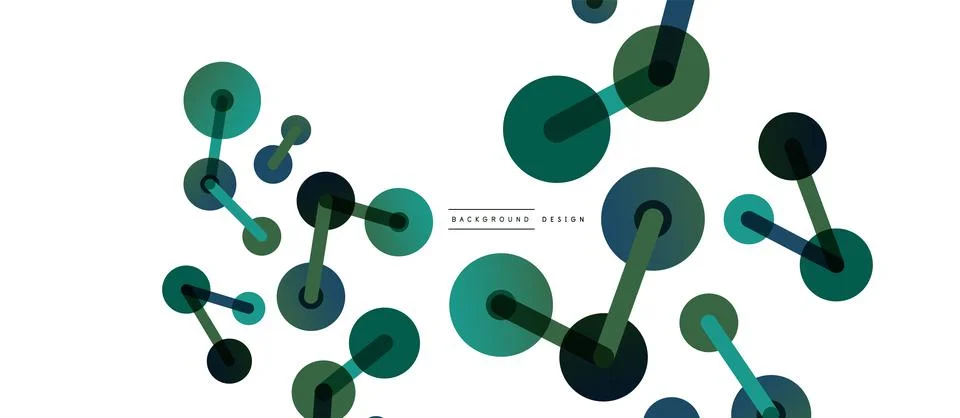 Abstract background. Round dots connected by lines. Trendy techno business Stock Illustration