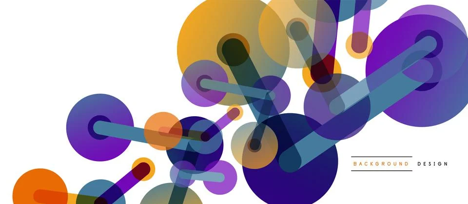 Abstract background. Round dots connected by lines. Trendy techno business 스톡 일러스트