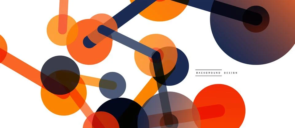 Abstract background. Round dots connected by lines. Trendy techno business イラスト素材