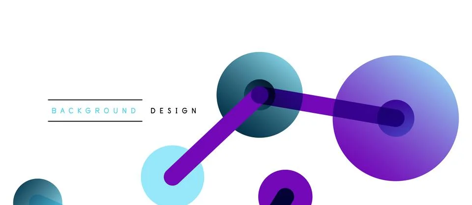 Abstract background. Round dots connected by lines. Trendy techno business Stock Illustration