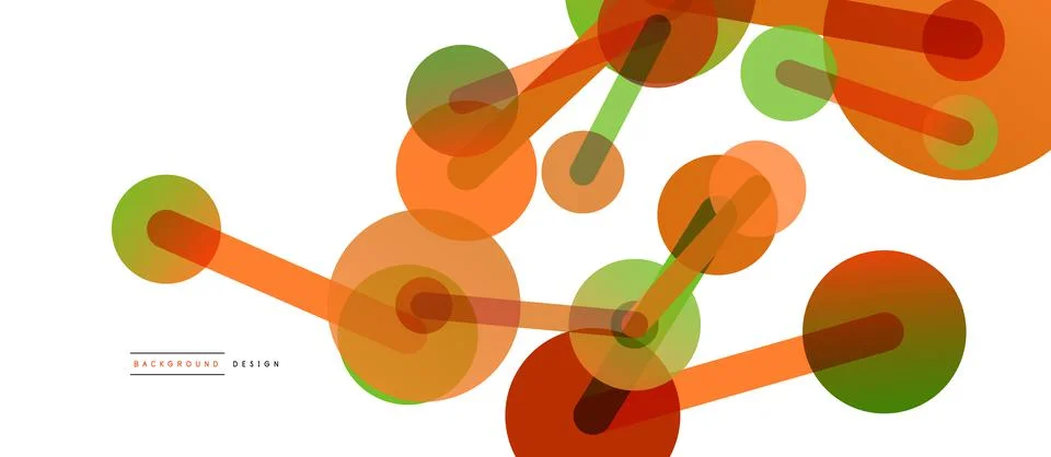 Abstract background. Round dots connected by lines. Trendy techno business Stockillustratie