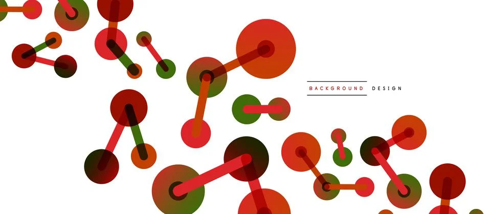 Abstract background. Round dots connected by lines. Trendy techno business Stockillustratie