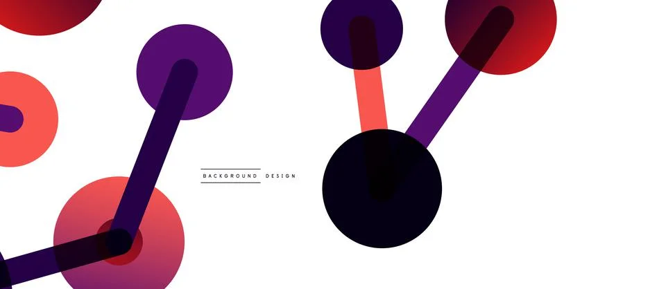 Abstract background. Round dots connected by lines. Trendy techno business Stock Illustration