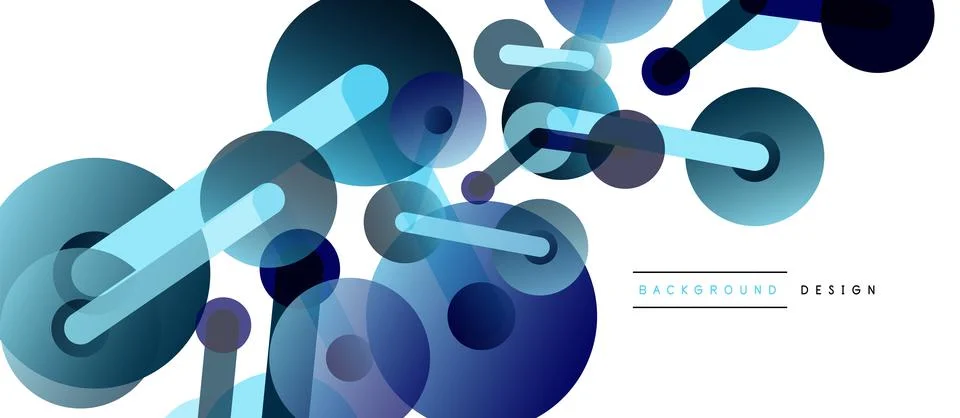 Abstract background. Round dots connected by lines. Trendy techno business 스톡 일러스트
