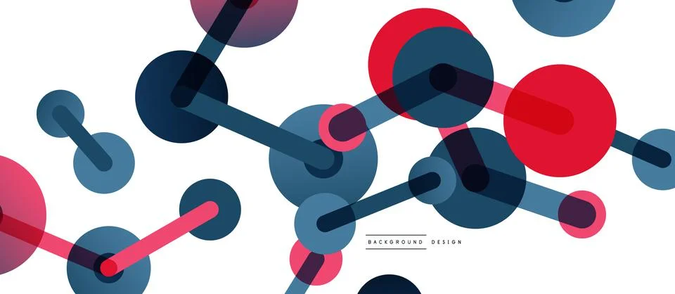 Abstract background. Round dots connected by lines. Trendy techno business イラスト素材