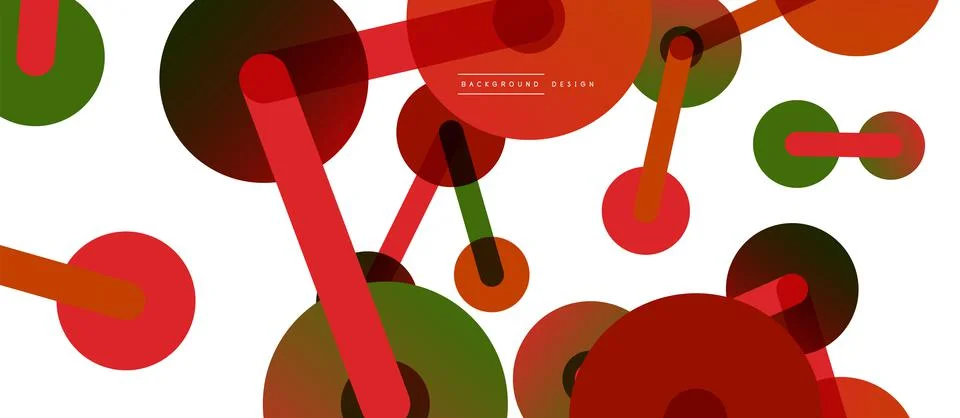 Abstract background. Round dots connected by lines. Trendy techno business Illustrazione stock