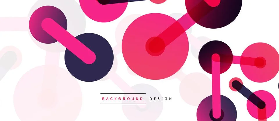 Abstract background. Round dots connected by lines. Trendy techno business Stock Illustration
