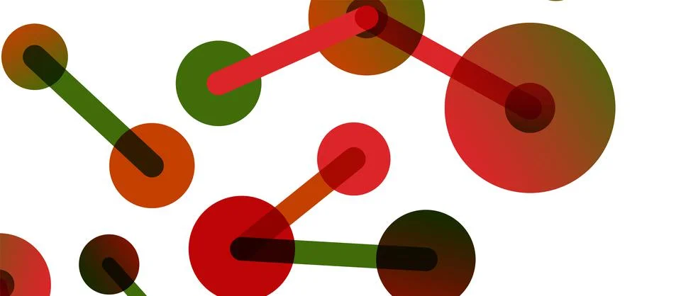 Abstract background. Round dots connected by lines. Trendy techno business 스톡 일러스트