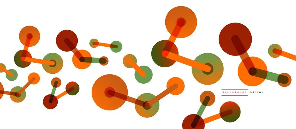 Abstract background. Round dots connected by lines. Trendy techno business Stockillustratie