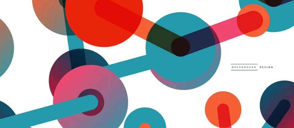Abstract background. Round dots connected by lines. Trendy techno business 스톡 일러스트