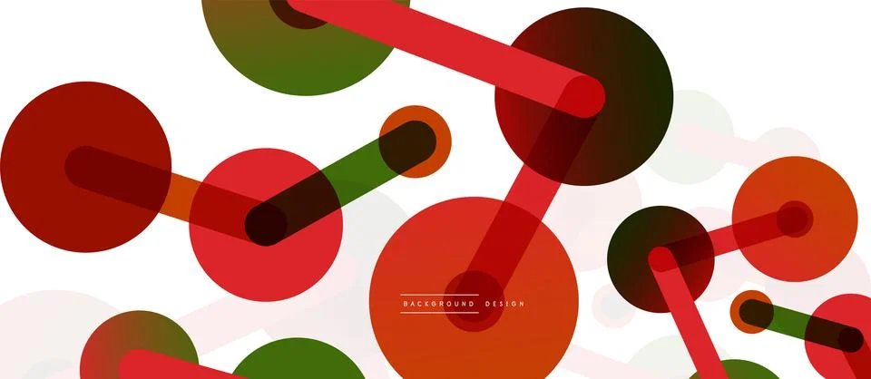 Abstract background. Round dots connected by lines. Trendy techno business Stockillustratie