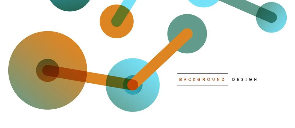 Abstract background. Round dots connected by lines. Trendy techno business 스톡 일러스트