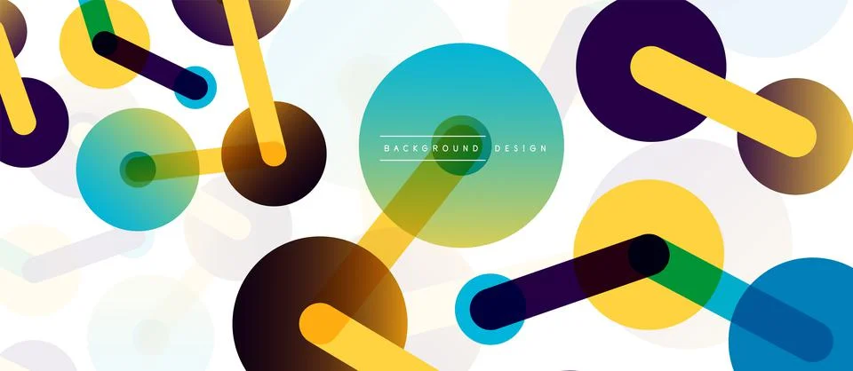 Abstract background. Round dots connected by lines. Trendy techno business 스톡 일러스트