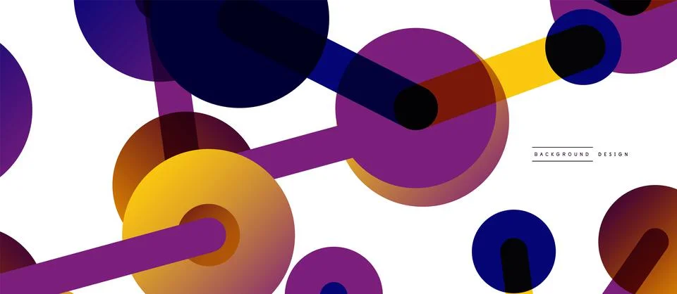 Abstract background. Round dots connected by lines. Trendy techno business Illustrazione stock